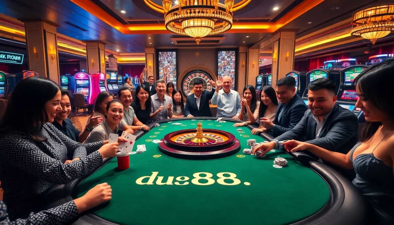 Play thrilling poker at du88.forum with vibrant chips and an inviting winning atmosphere.