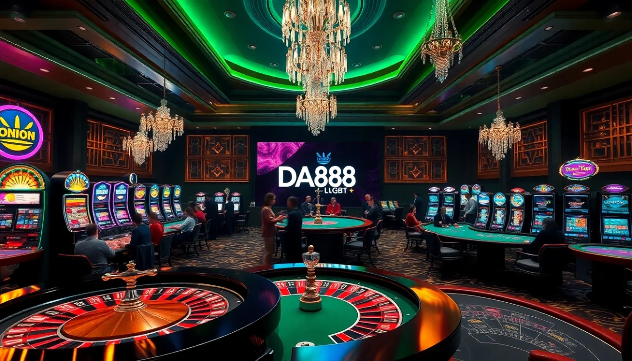 Players experience excitement at a DA88.lgbt casino table, feeling the thrill of winning.
